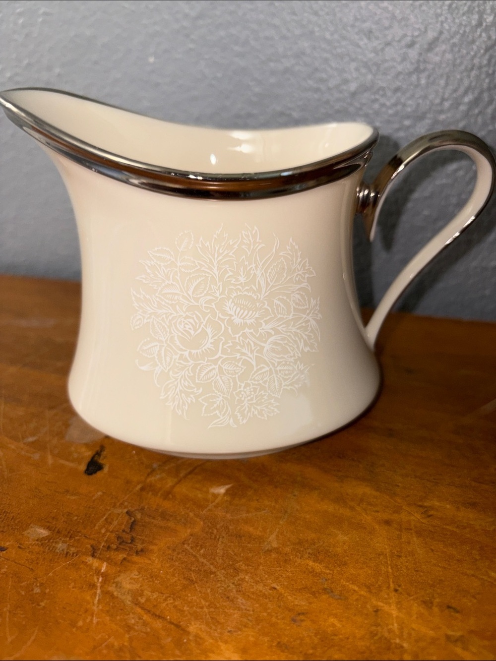 Lenox White Ceramic MoonsPun Backstamp creamer